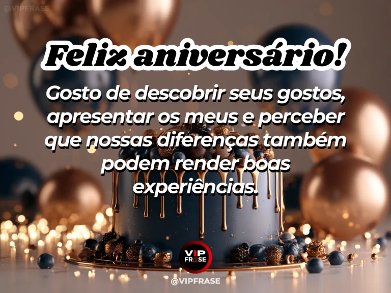 Mensagem de aniversário para namorado sobre amor, com duas xícaras diferentes com flores coloridas.