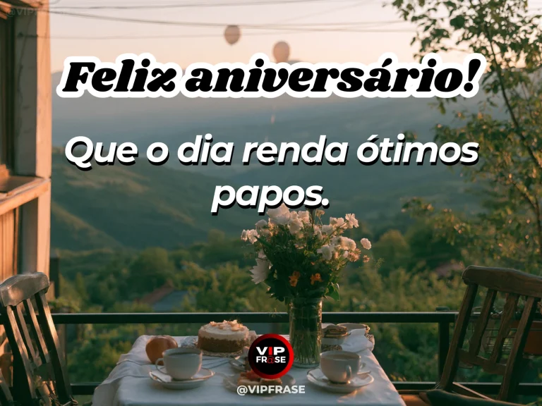 Mensagem de aniversário para WhatsApp sobre carinho, com intimate birthday cafe setting.