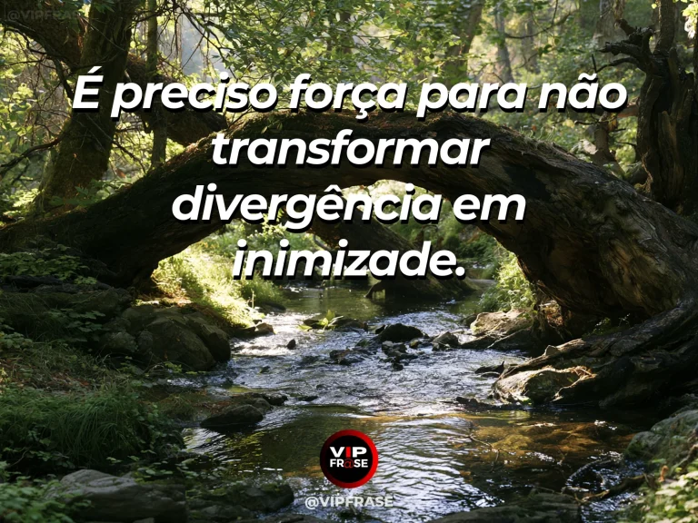 Mensagem de força sobre força para discordar sem ferir, com dois carvalhos imensos separados por vale ensolarado.