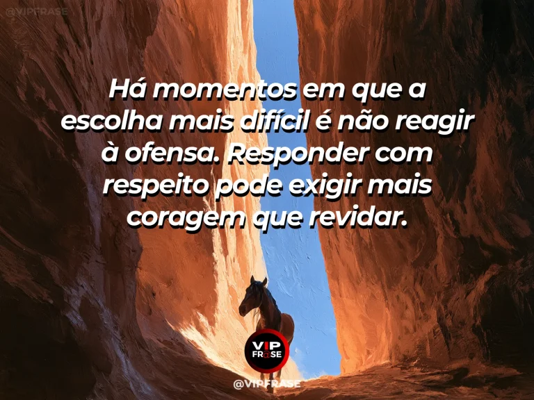 Arte com frase sobre coragem e coragem sem revidar, ilustrada por brown horse standing serene as fierce wind blows through an open canyon.