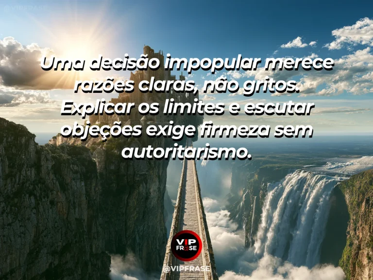 Arte com frase sobre coragem e firmeza sem autoritarismo, ilustrada por standing peacefully with pride near a broad calm river and distant green mountains.