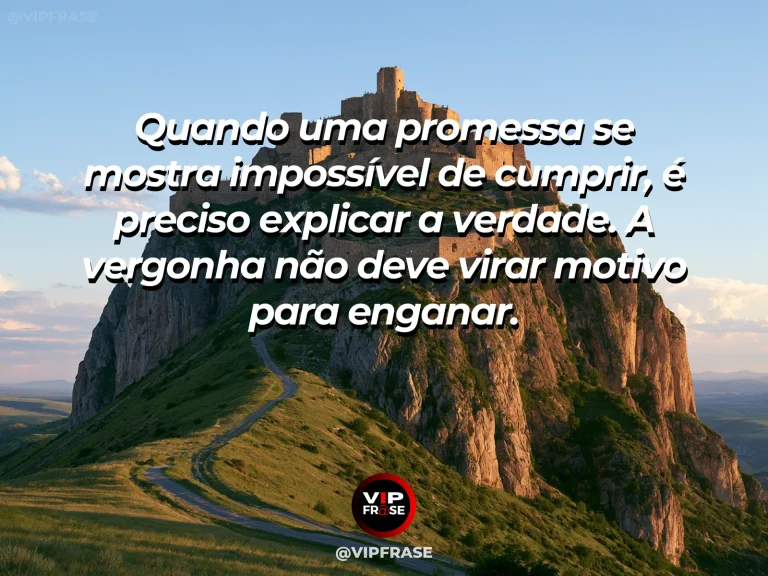 Arte com frase sobre coragem e honestidade diante das promessas, ilustrada por winding road ends at a safe lookout over wide dramatic canyon.