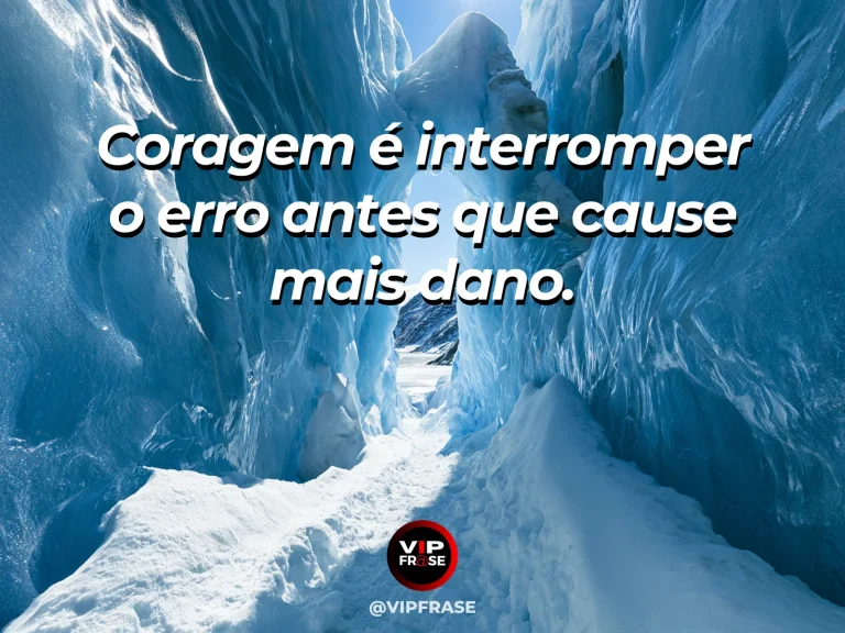 Arte com frase sobre coragem e interromper o erro, ilustrada por staircase ending before dangerous broken bridge overlooking emerald gorge.