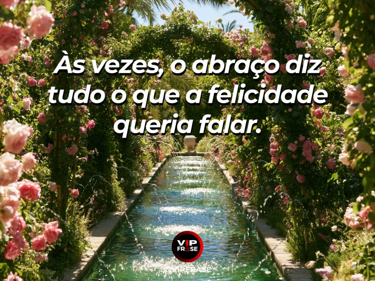 Frase sobre felicidade em cenário de welcoming garden arch overflowing com blossoms.