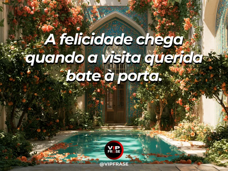 Frase sobre felicidade em cenário de welcoming flower covered home doorway in Mediterranean village.