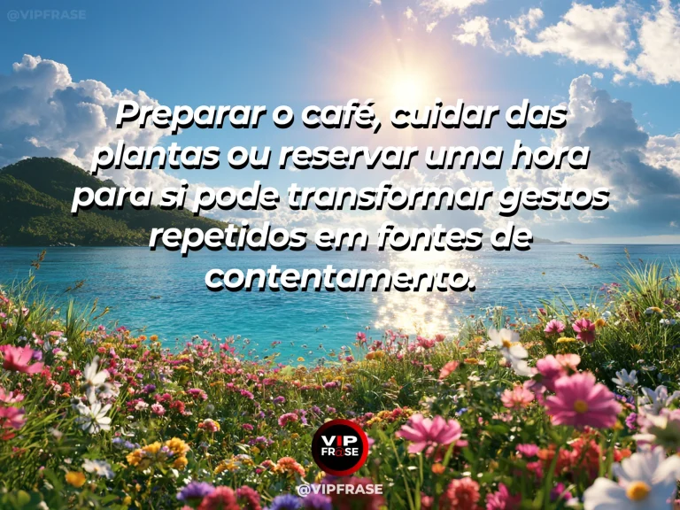 Frase sobre felicidade em cenário de sunny breakfast nook com potted flowers and coffee cup.