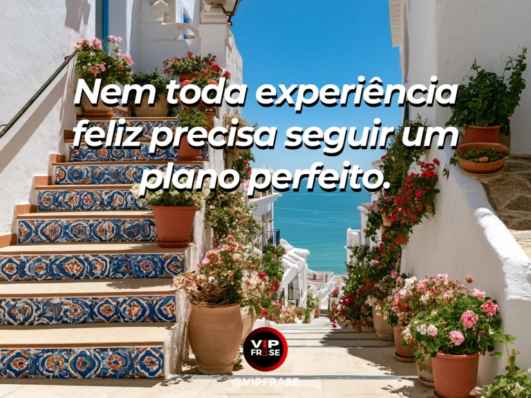 Frase sobre felicidade com flowery garden pathway curving toward spontaneous spectacular coastal view.