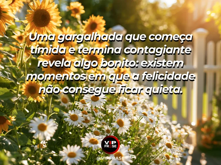 Arte com frase sobre felicidade e alegria que ganha voz, com vibrant garden celebration with colorful bunting and flowers.