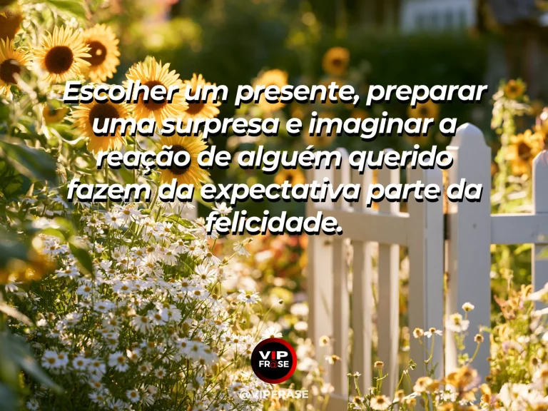 Frase sobre felicidade em cenário de little gift tied com ribbon beside colorful flowers.