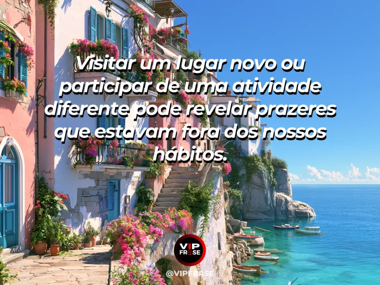 Frase sobre felicidade com vibrant unfamiliar Mediterranean village street decorated with bougainvillea.