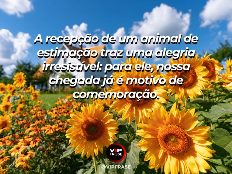Frase sobre felicidade em cenário de happy dog running through summer garden flowers.