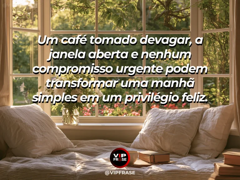 Frase sobre felicidade em cenário de breakfast by open garden window com colorful flowers.