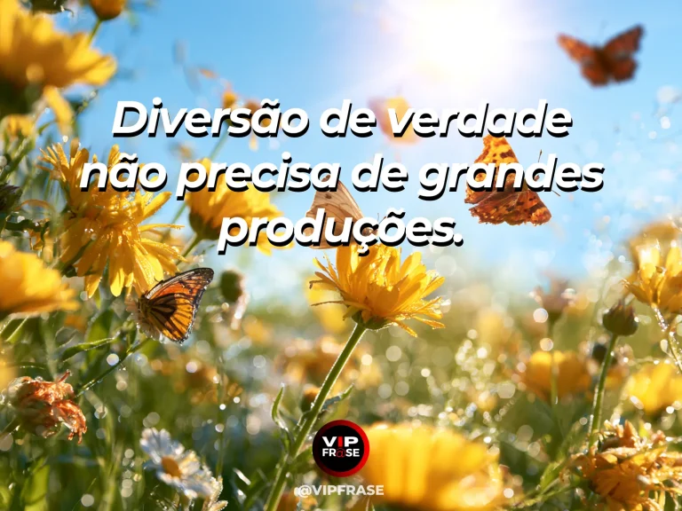 Frase sobre felicidade com playful butterflies fluttering among vivid sunflowers and daisies.