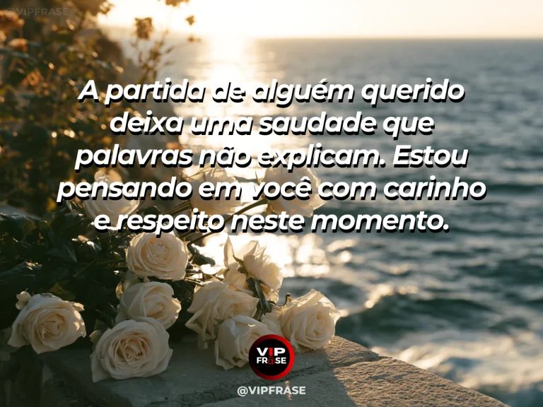 Frase de luto para confortar alguém, com mar sereno com rosas claras.