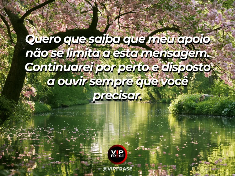 Frase de luto para confortar alguém, com banco à sombra de árvore frondosa.