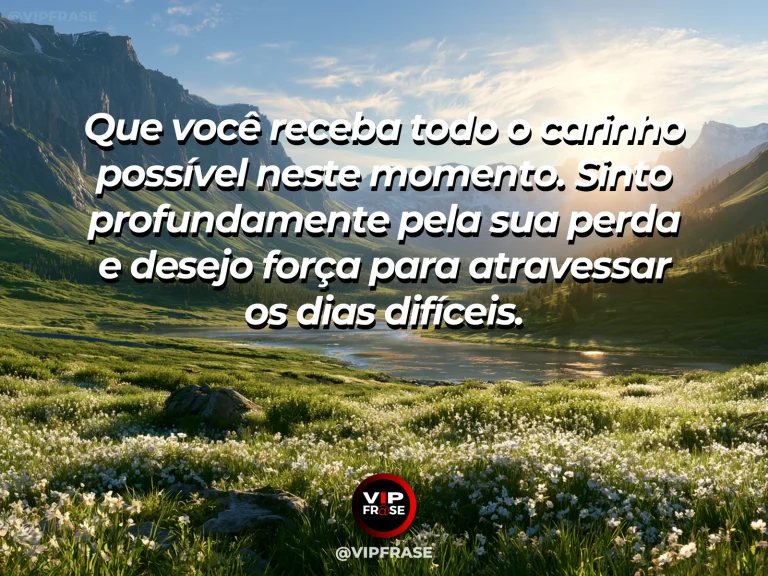 Frase de luto para confortar alguém, com horizonte de colinas ao nascer do sol.