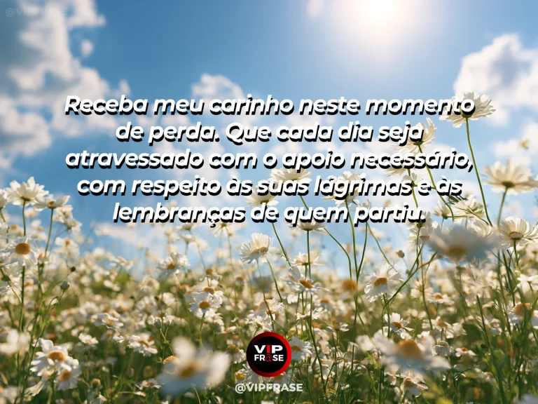 Frase de luto para enviar condolências, com rosas e margaridas brancas à luz da manhã.
