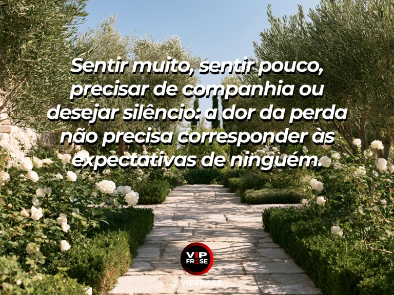 Frase de luto sobre memória e perda, com caminho sombreado.