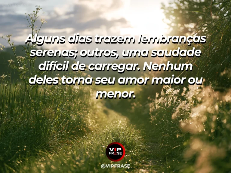 Frase de luto sobre saudade, com trilha entre árvores.