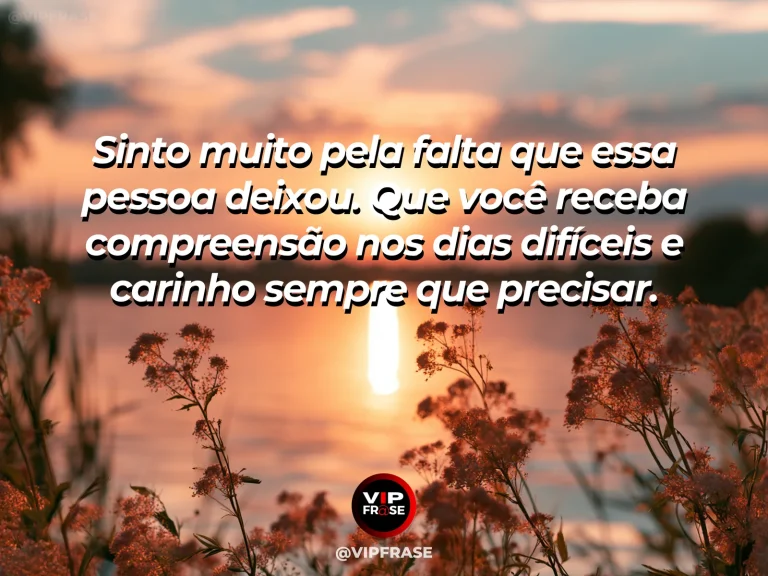 Frase de luto para confortar alguém, com jardim de flores ao cair da tarde.