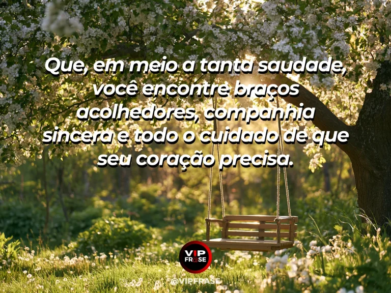 Frase de luto para confortar alguém, com duas cadeiras num jardim sereno.