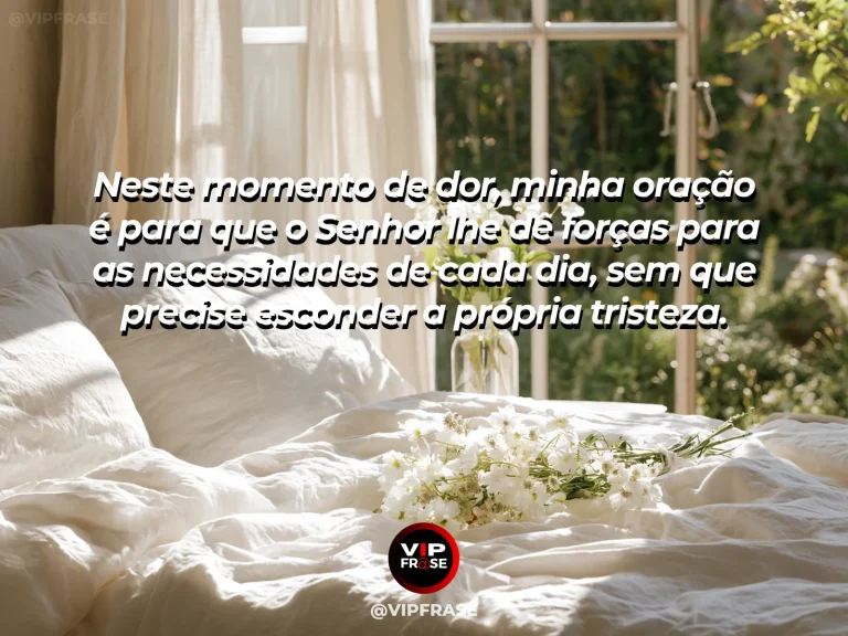 Frase de luto para enviar condolências, com xícara com flores em mesa rústica.