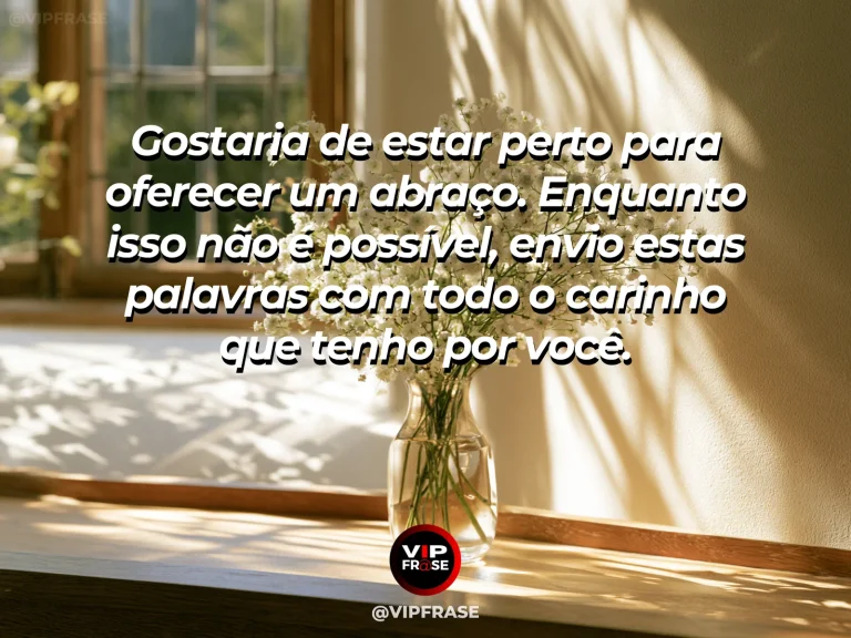 Frase de luto para enviar condolências, com flores brancas em vaso de vidro.