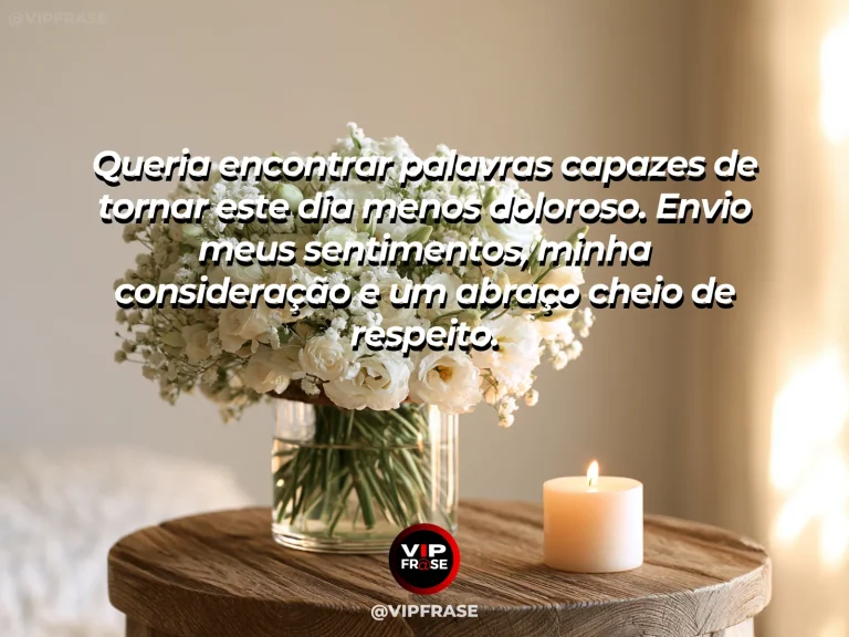 Frase de luto para enviar condolências, com buquê delicado de peônias e rosas claras.