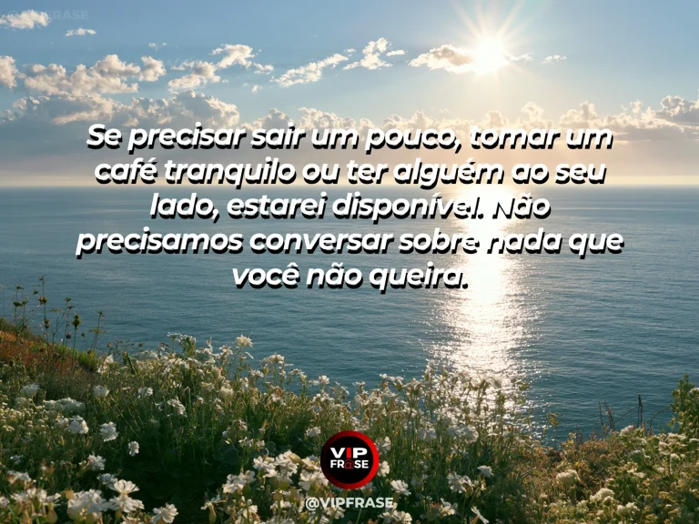 Frase de luto para enviar condolências, com mar sereno e rosas claras.