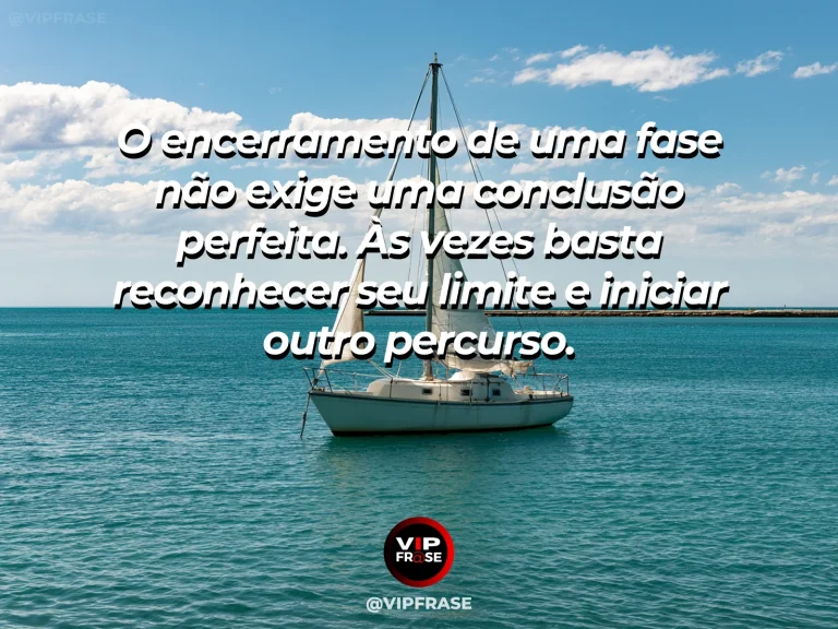 Arte com frase de recomeço sobre encerrar sem exigir perfeição, em cenário de jardim e natureza iluminada.