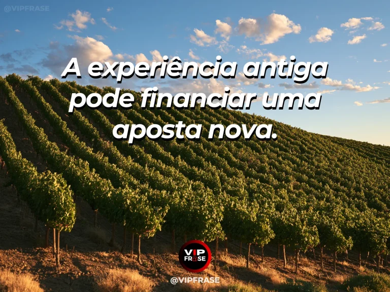 Frase de recomeço sobre experiência para novas escolhas, com cenário de pomar com árvore antiga e novas plantas crescendo perto do tronco.