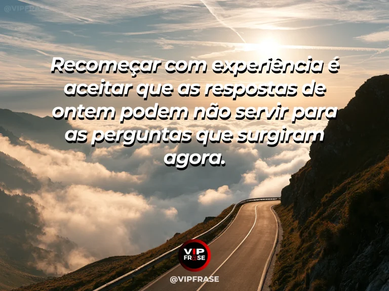Arte com frase de recomeço sobre novas perguntas para uma fase diferente, em cenário de ambiente acolhedor com luz natural.