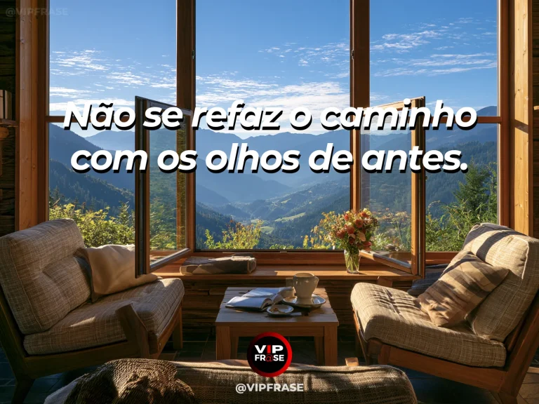 Arte com frase de recomeço sobre recomeçar com um olhar transformado, em cenário de jardim e natureza iluminada.