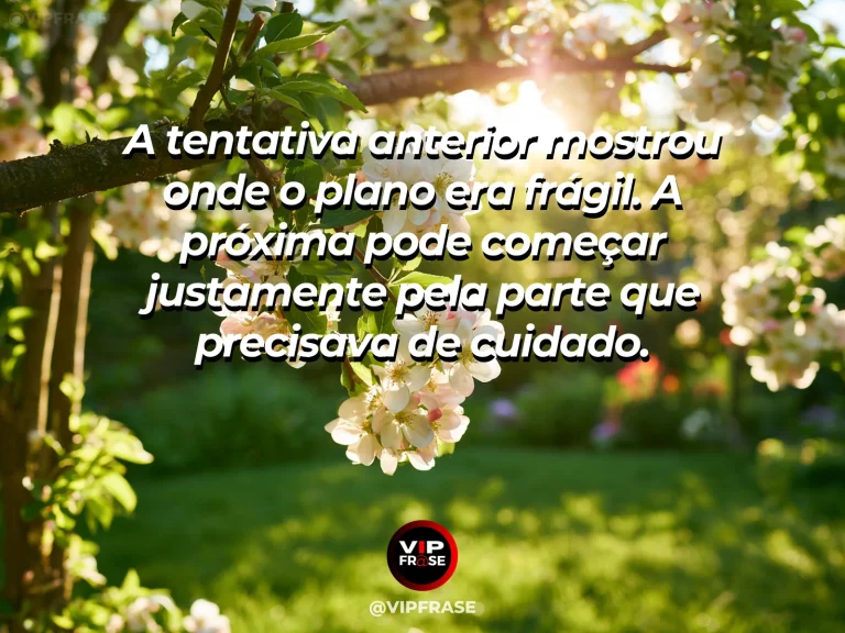Arte com frase de recomeço sobre recomeçar cuidando dos pontos frágeis, em cenário de jardim e natureza iluminada.
