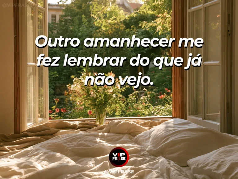 Arte de frase de saudade com janela aberta para colinas com flores ao amanhecer.