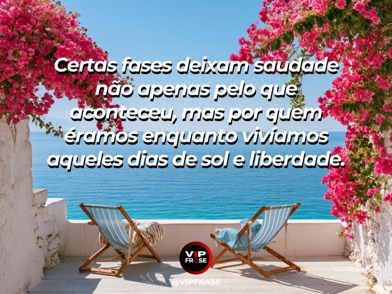 Arte de frase de saudade com praia clara com guarda-sol e flores coloridas.