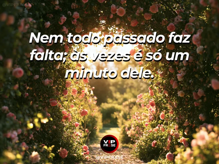 Frase de saudade sobre o desejo de repetir um detalhe, com flores campestres em luz dourada perto de um banco vazio.