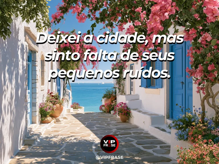 Arte de frase de saudade com viela colorida com vasos de flores e luz da manhã.
