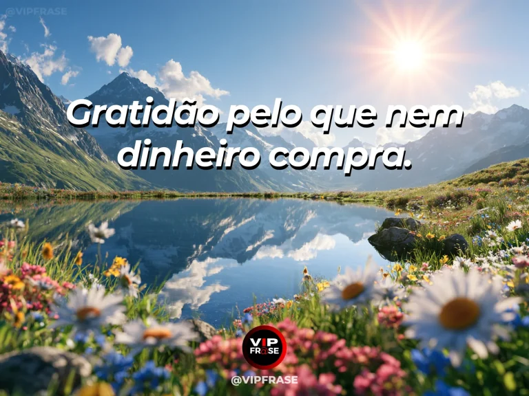 Frase de status sobre gratidão pelas riquezas simples com piquenique familiar em gramado verde sob o sol.