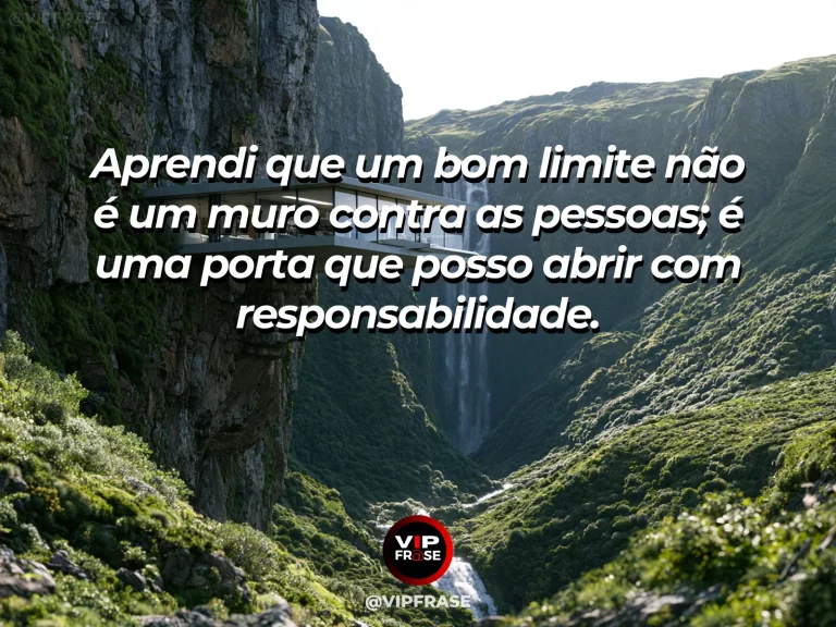 Frase de status sobre limites com responsabilidade com portão de jardim delicado entreaberto para alameda florida.