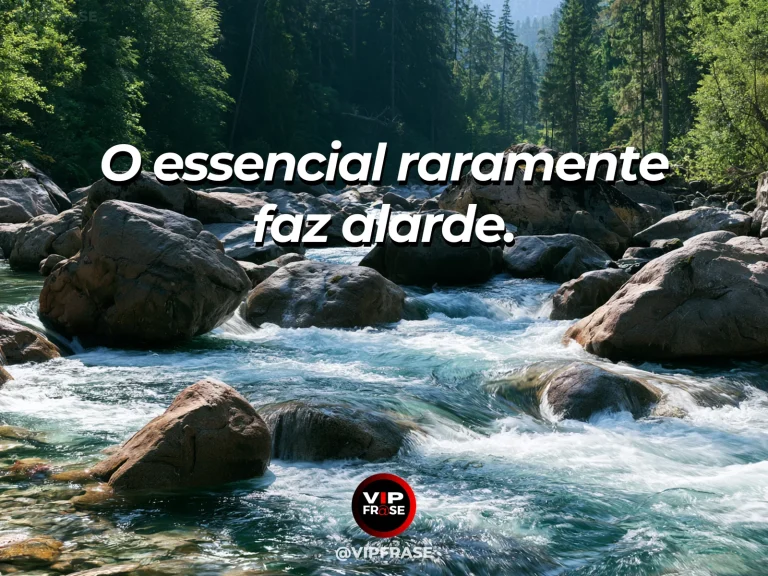 Frase de status sobre o valor das coisas essenciais com folhas verdes orvalhadas em jardim silencioso com luz dourada.