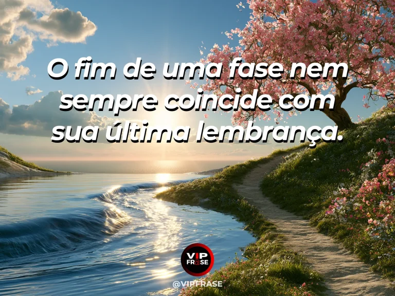 Frase sobre lembranças que sobrevivem aos ciclos, em uma cena com alameda de árvores antigas sob luz de primavera, com pétalas no chão.