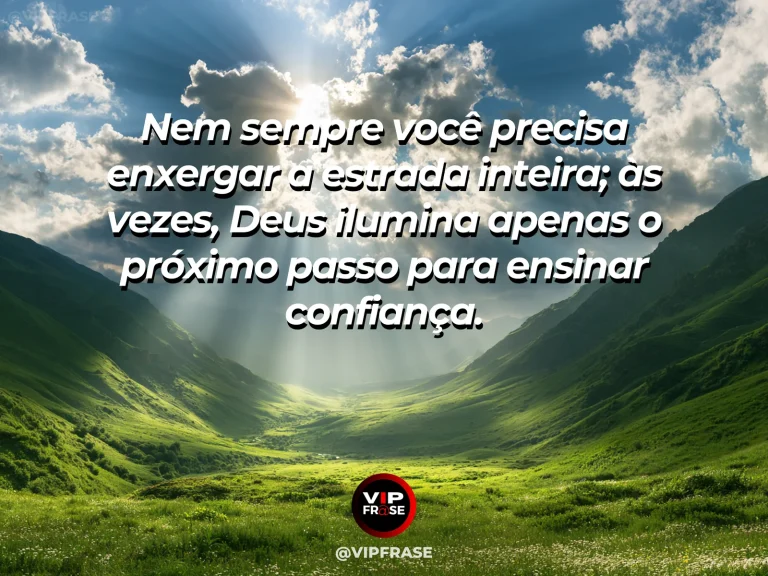 Arte sobre há caminhos que deus revela aos poucos, com caminho de pedras com trechos iluminados entre árvores.