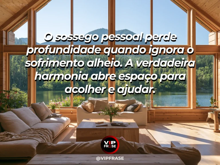 Arte com frase de paz sobre acolhimento e harmonia, em cenário de jardim florido.