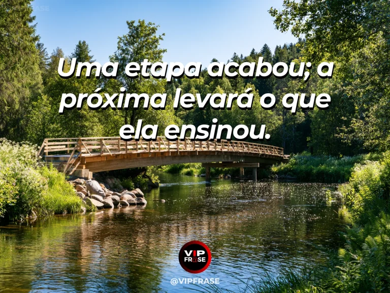 Mensagem de nova fase em passarela que conecta jardins diferentes.
