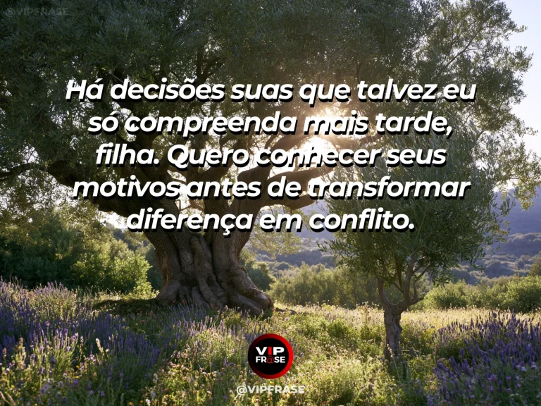 Frase de mãe para filha sobre diálogo em vez de conflito entre mãe e filha, em ambiente acolhedor com poltronas, flores e luz do dia.