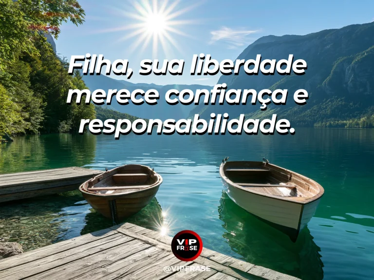 Frase de mãe para filha sobre liberdade com responsabilidade para a filha, em caminho entre flores e vegetação iluminado pelo sol.