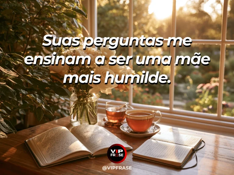 Frase de mãe para filha sobre uma filha ensina humildade à mãe, com cena luminosa e acolhedora.
