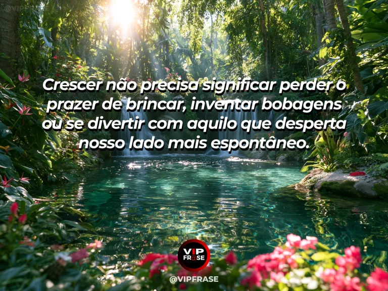 Mensagem de felicidade sobre a felicidade de preservar a espontaneidade, com pedras de passagem em jardim lúdico.