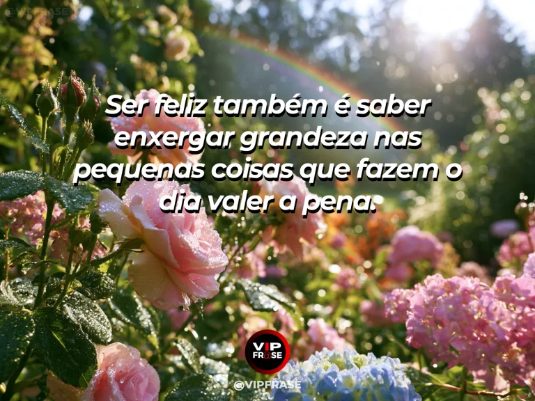 Mensagem sobre felicidade e alegria de viver, com colorful market flowers.